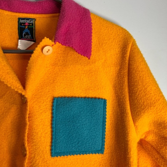 Retro American Girl Gear Colorblock Fleece Jacket Size Medium - Picture 4 of 5